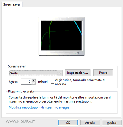 come sostituire il salva-schermo su Windows10